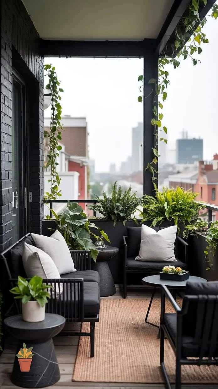 20 Small Balcony Looks We're Obsessed With This Year 20 Modern Monochrome Balcony