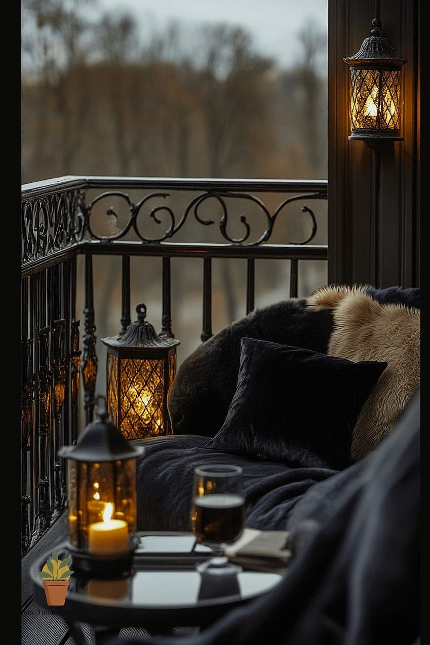 20 Small Balcony Looks We're Obsessed With This Year 5 Moody Dark Palette Lounge
