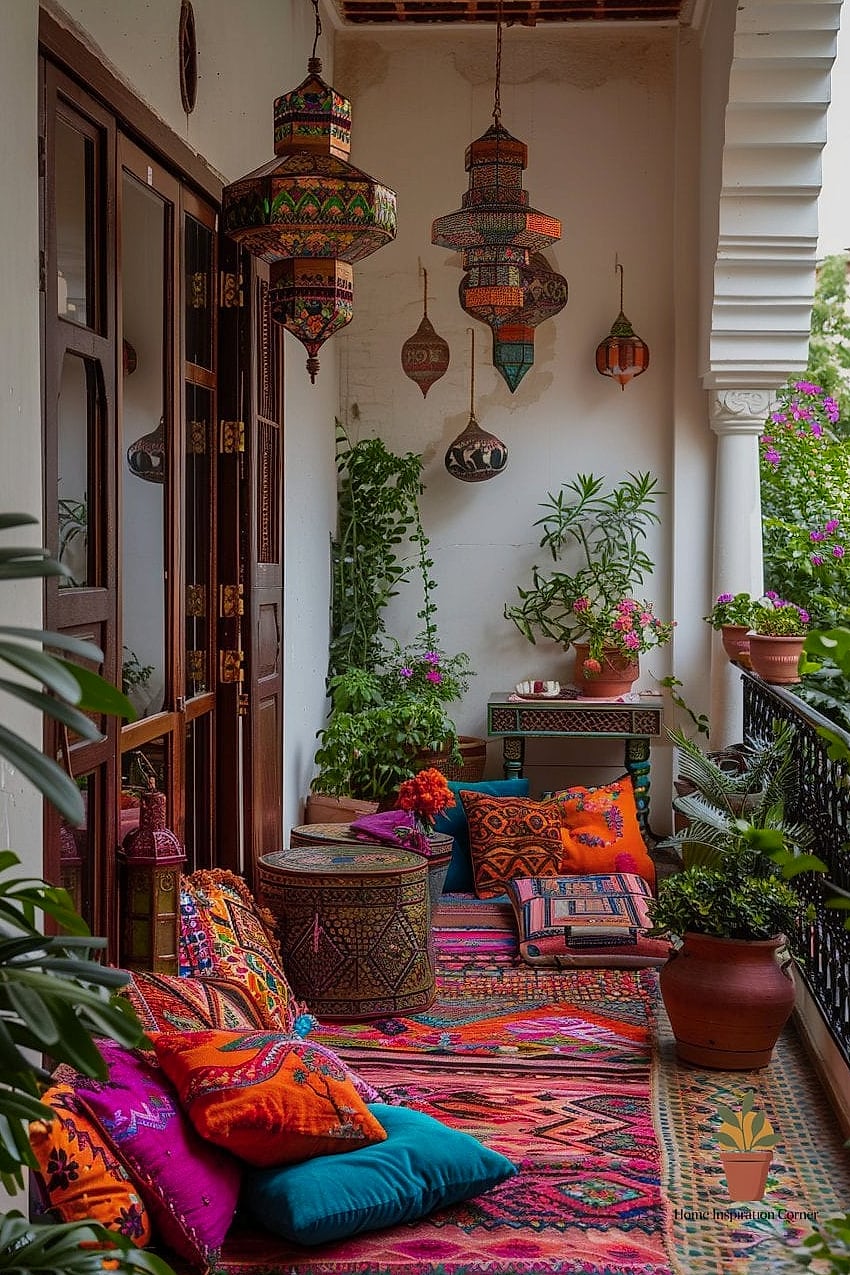 Moroccan-Inspired Tile and Rug Layering