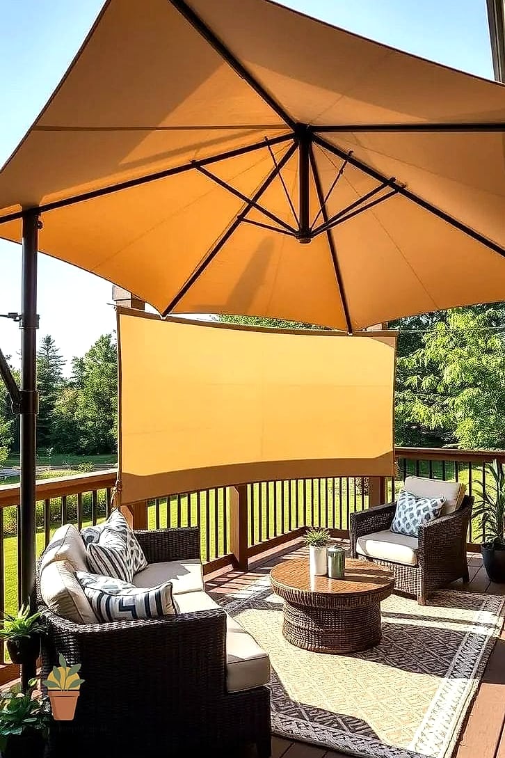 Outdoor Privacy Umbrellas with Side Panels