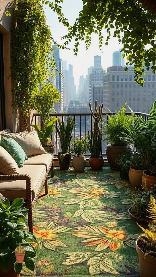 9 Creative Big Balcony Ideas Ideas You Haven't Seen Before 1 Outdoor Rug Zones That Split the Space Into Rooms