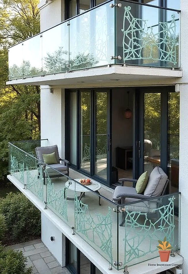 Painted Existing Metal Frame with New Glass Panels