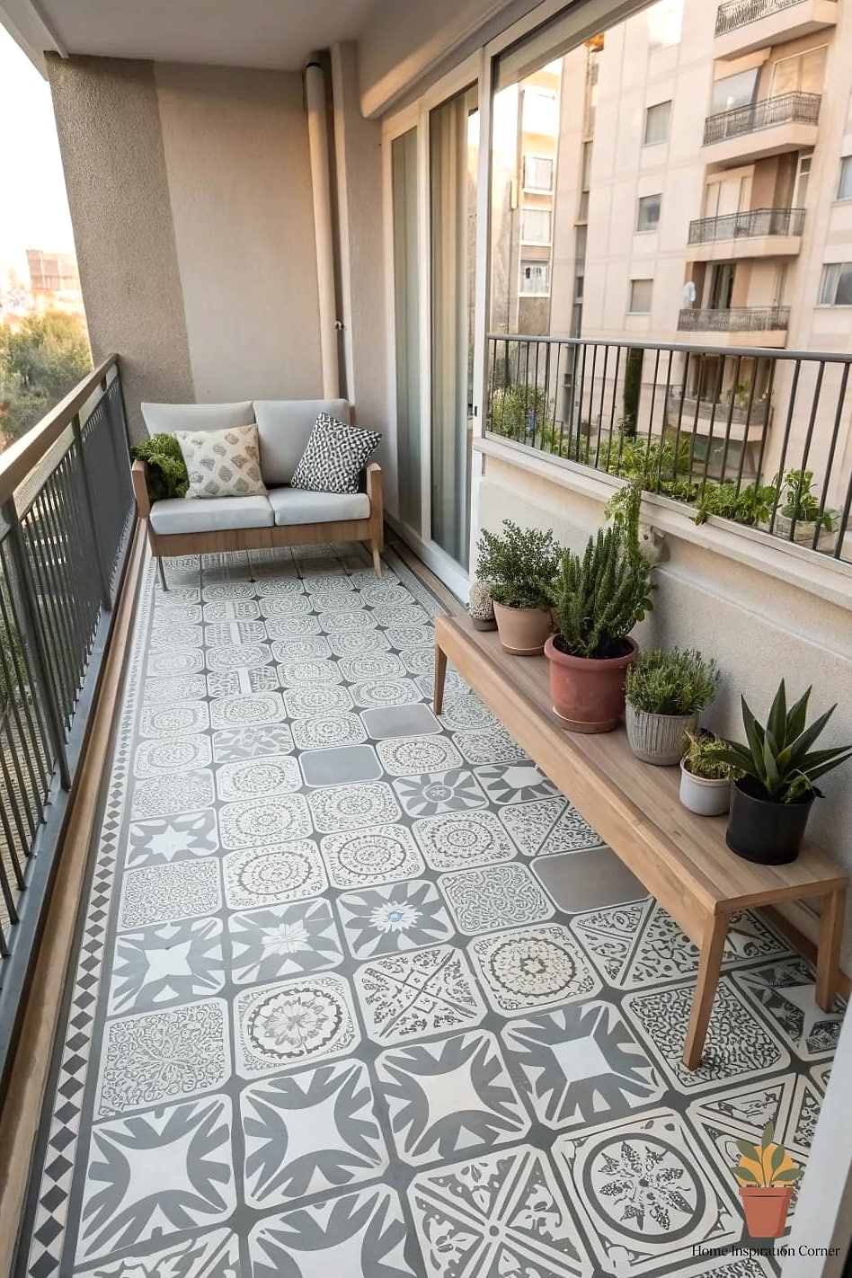 18 Balcony Tiles Ideas That Will Transform Your Space 15 Peel-and-Stick Faux Marble