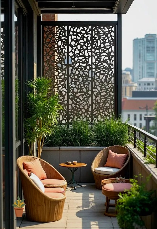 A Privacy Screen Made From Bamboo or Reed