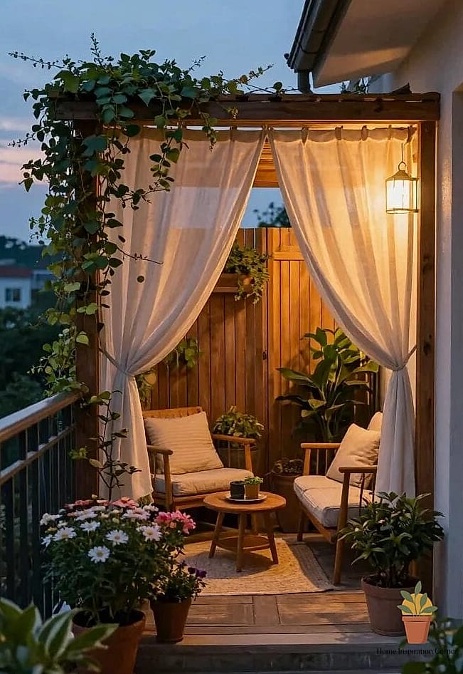 Privacy Screen with Built-In Planters