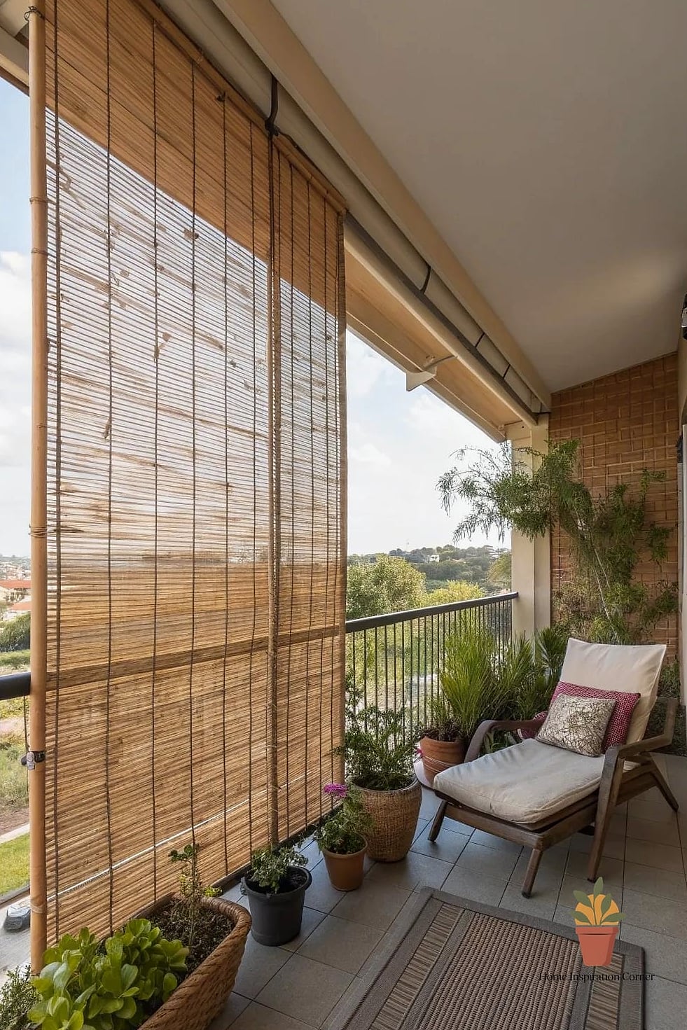 Privacy Screening with Slatted Wood Panels