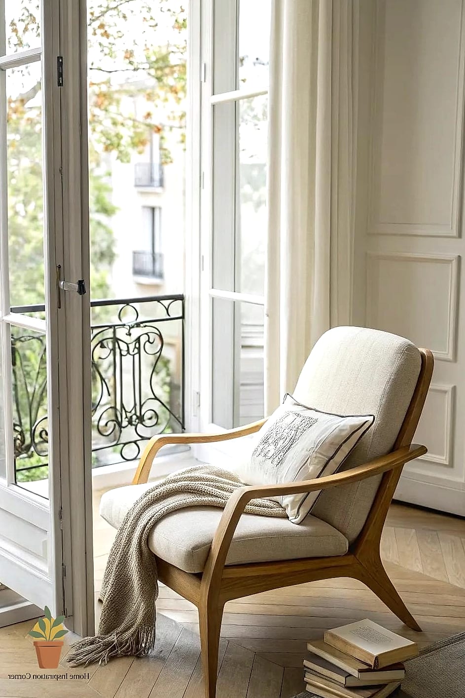 A Reading Nook Positioned Right at the Doors