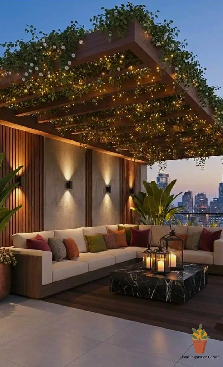 Rooftop-Style Lounge with Sectional