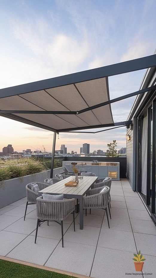 17 Rooftop Terrace Ideas That Will Transform Your Space 7 Set Up a Compact Outdoor Kitchen