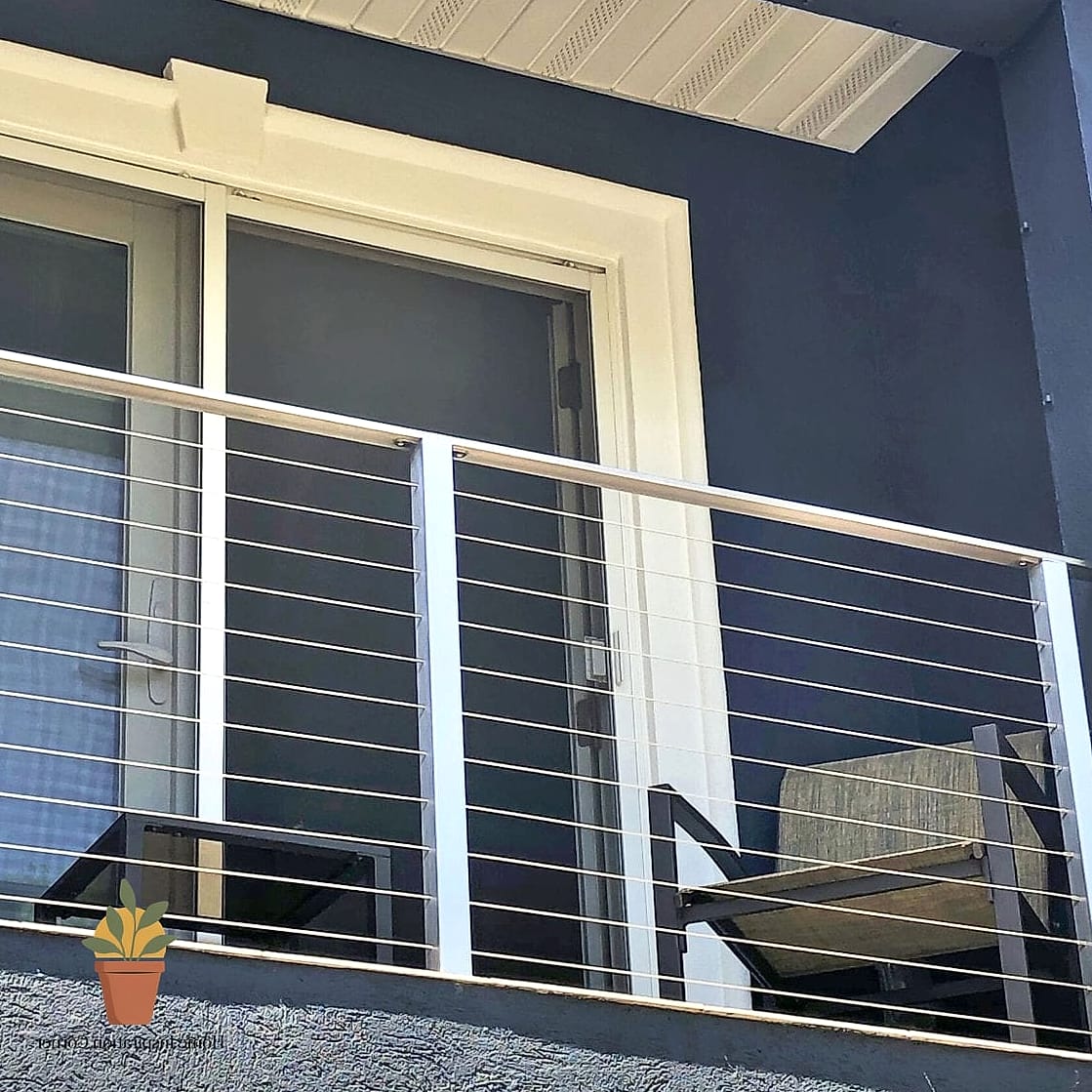 18 Iron Balcony Railing Designs You Need to See Right Now 7 Simple Cable and Iron Frame Combo