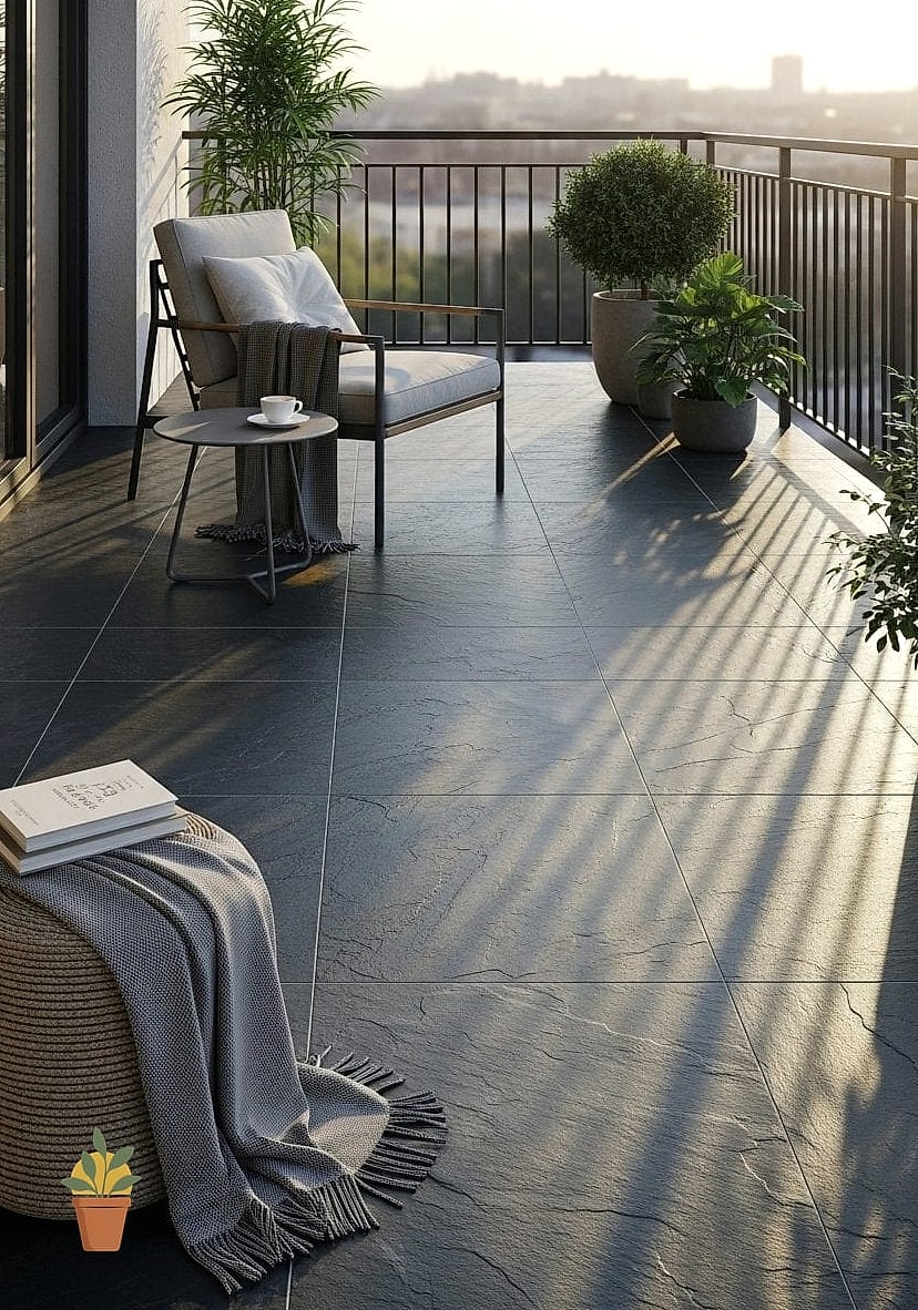 18 Balcony Tiles Ideas That Will Transform Your Space 7 Slate Gray Natural Stone