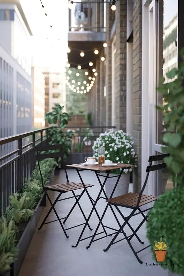 12 Narrow Balcony Ideas to Upgrade Your Home This Weekend 4 A Slim Bistro Set That Actually Fits