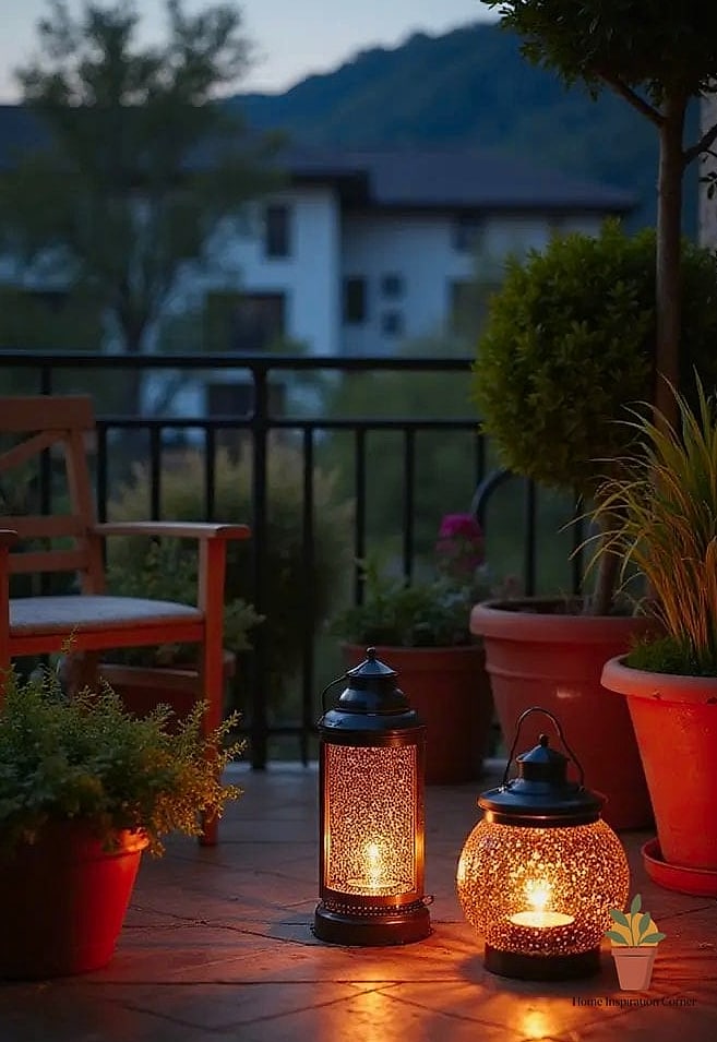 Solar Lanterns Grouped on the Floor
