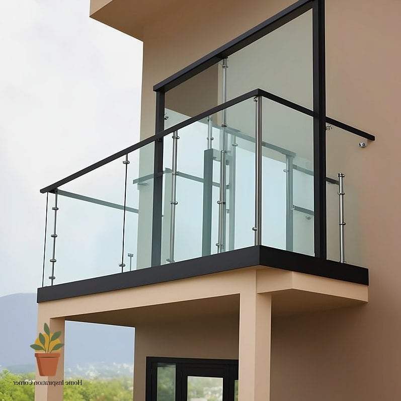 21 Glass Railing Balcony Looks We're Obsessed With This Year 6 Stainless Steel Post and Cable Meets Glass Panel Hybrid