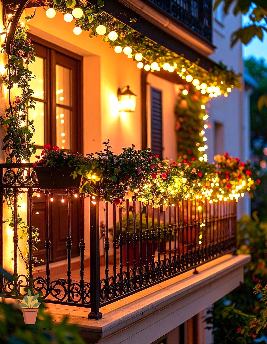 String Light Integrated Railing