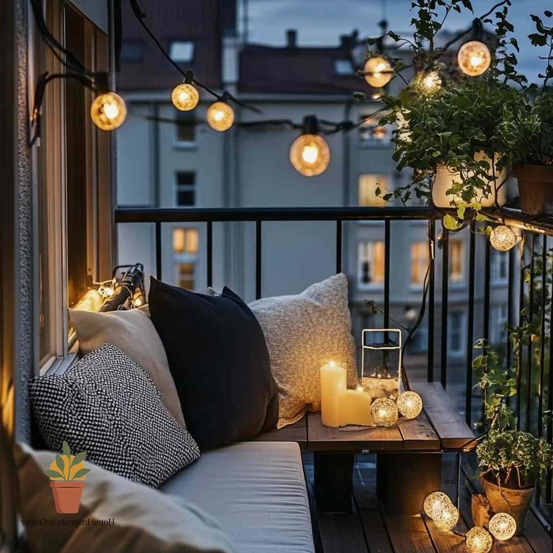 String Lights Layered With Lanterns