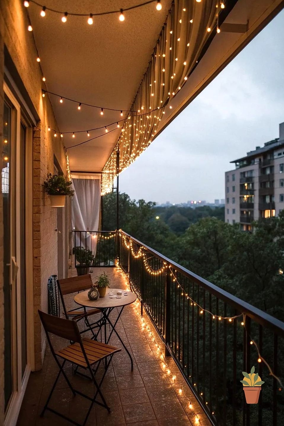 String Lights Layered with Fairy Lights