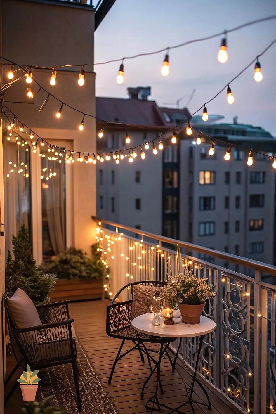 String Lights at Dusk