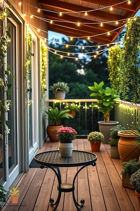 String Lights Draped Overhead