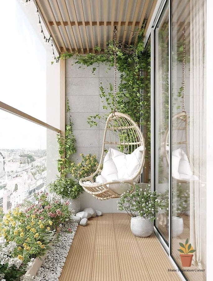 9 Creative Big Balcony Ideas Ideas You Haven't Seen Before 7 A Suspended or Hanging Daybed