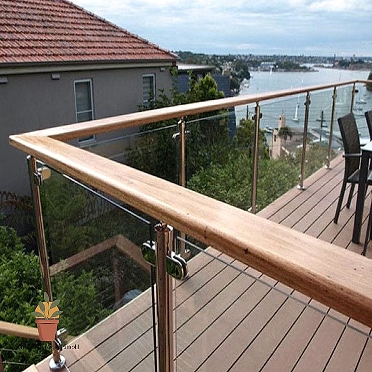 Tempered Glass with Wood Top Rail