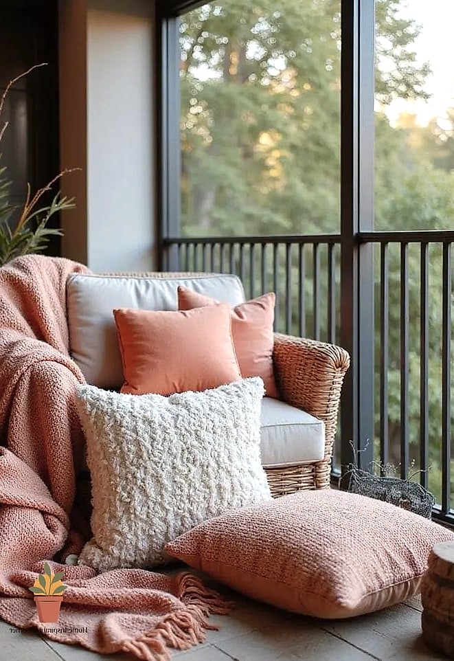 Textured Throw Pillows in Weatherproof Fabric