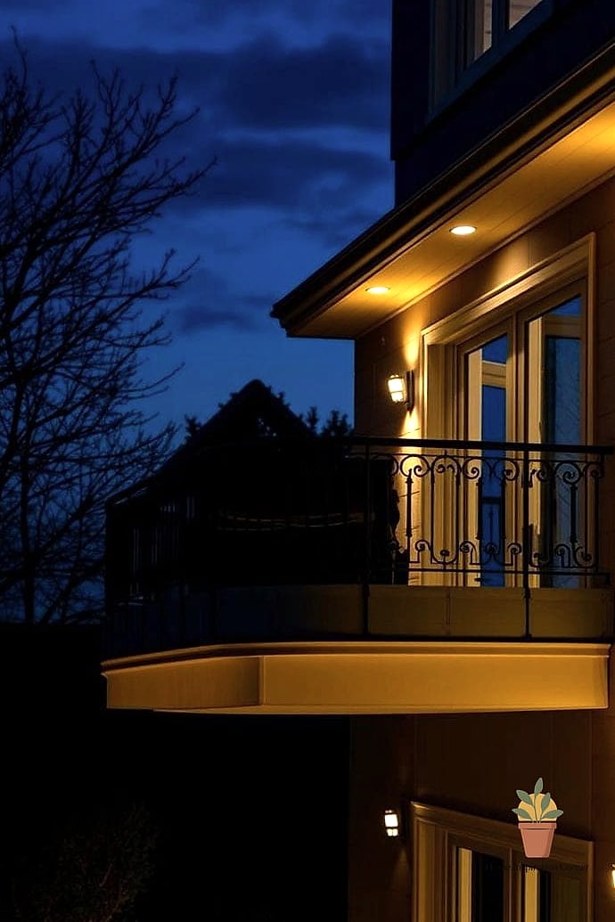 Uplighting to Highlight the Railing at Night