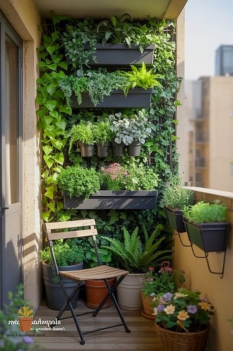 Vertical Gardens Against the Railing