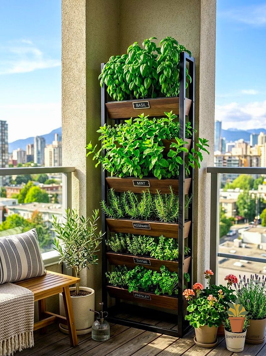 20 Small Balcony Looks We're Obsessed With This Year 4 Vertical Herb Garden Wall