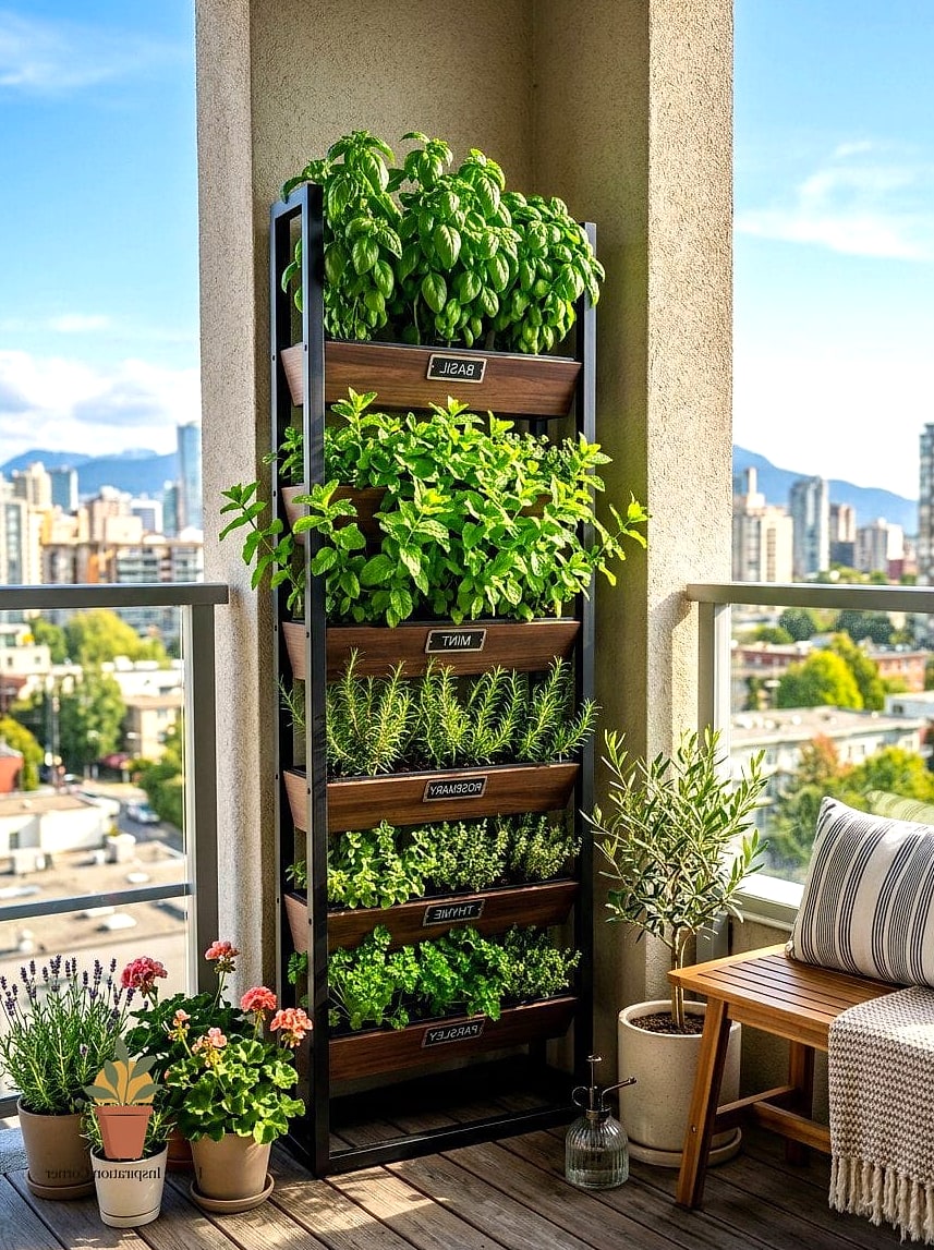 A Vertical Herb Garden Wall