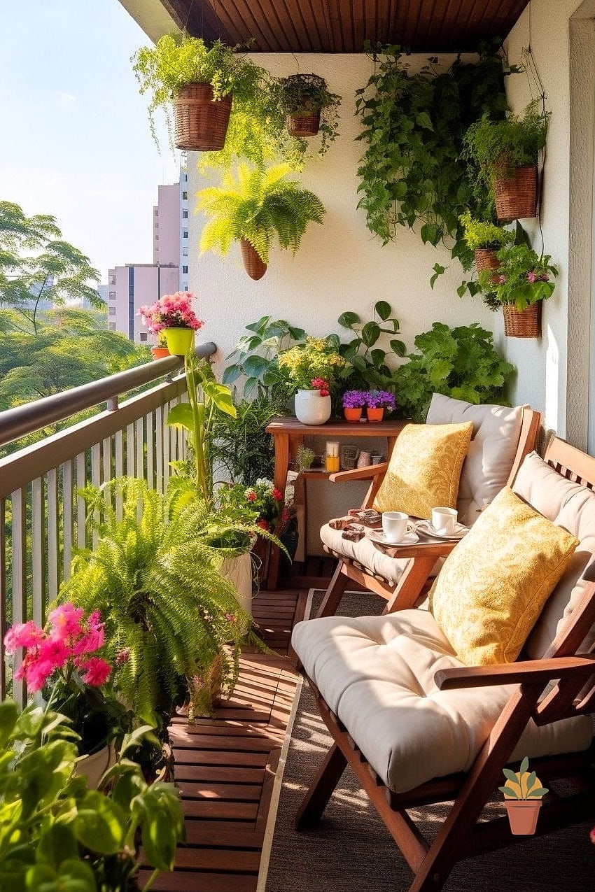 13 Small Balcony Decor Ideas From Homes We Absolutely Love 4 A Weather-Resistant Outdoor Rug