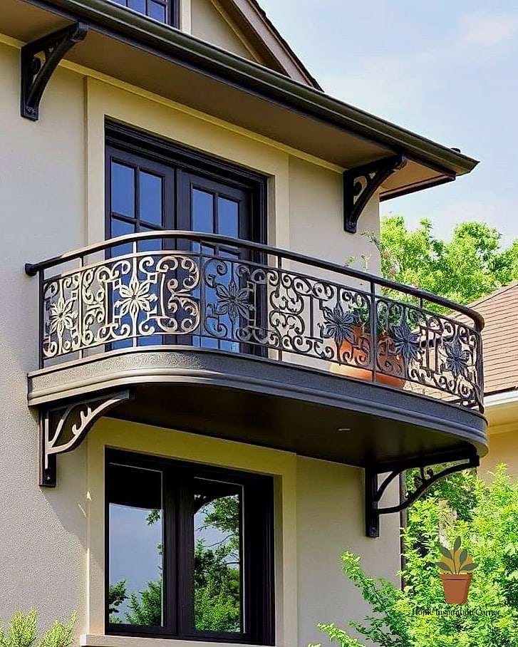 Window Boxes Mounted Below the Railing