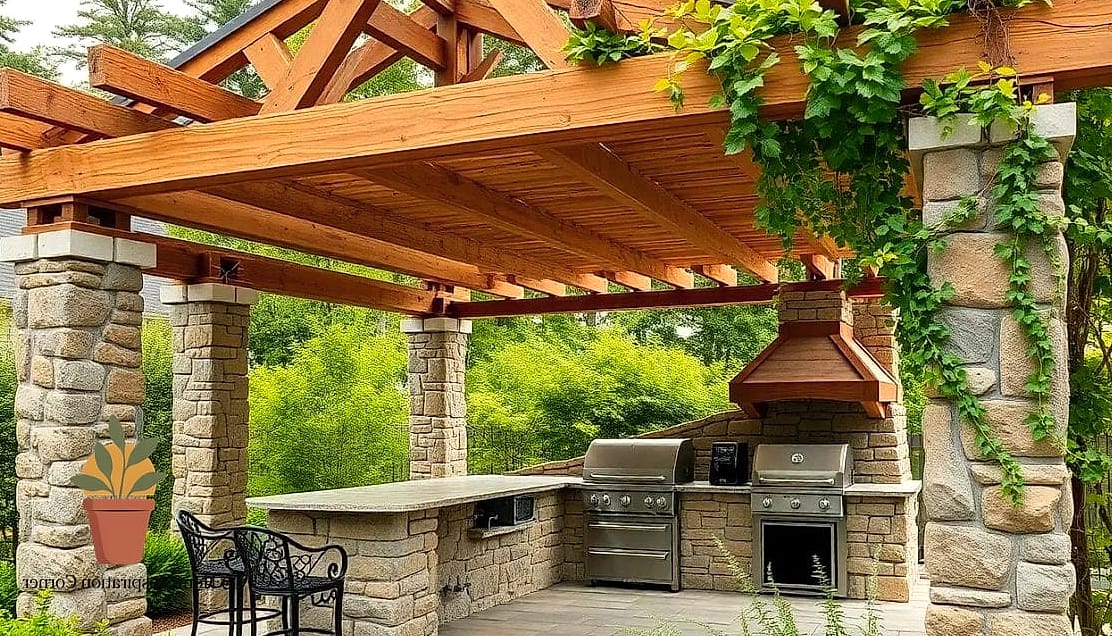 Adding a Pergola Over the Grilling Station