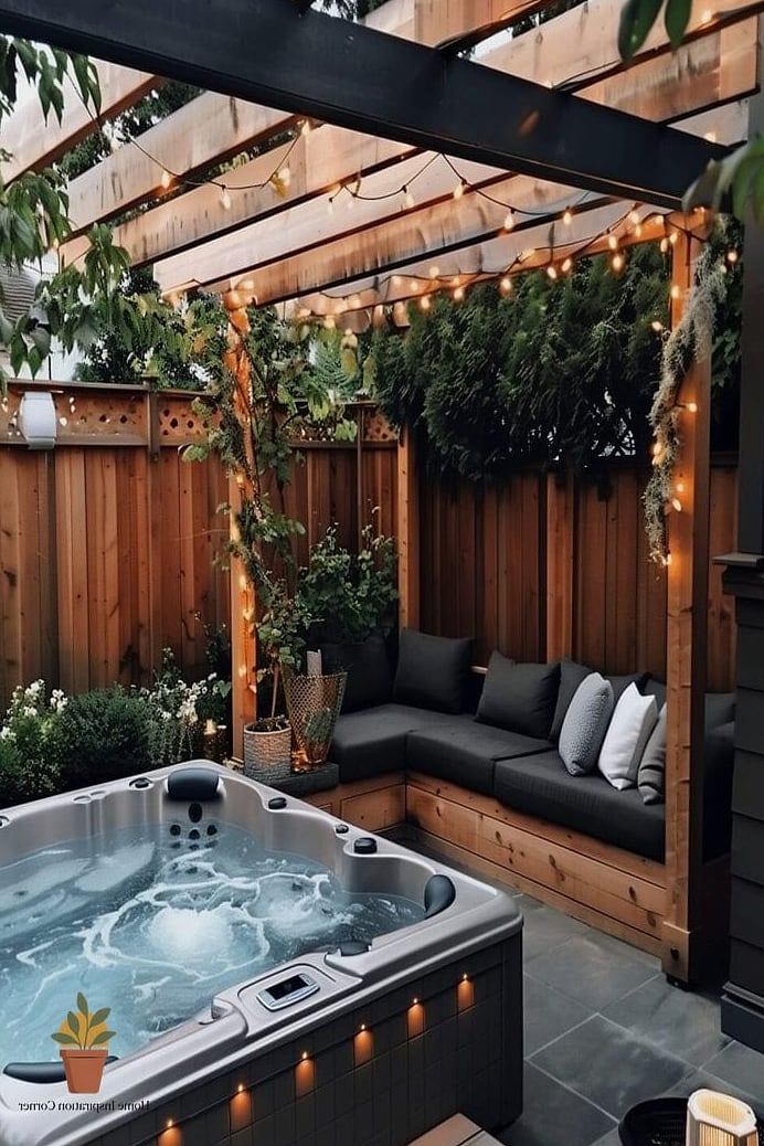 Adding a Pergola with String Lights and Curtains