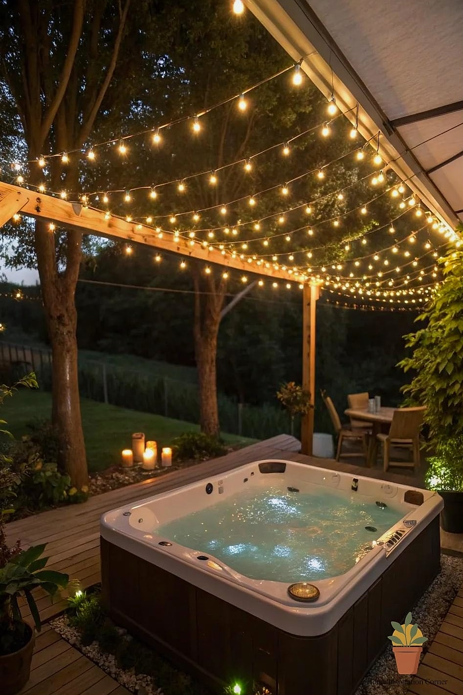 Adding String Lights and Lanterns Overhead