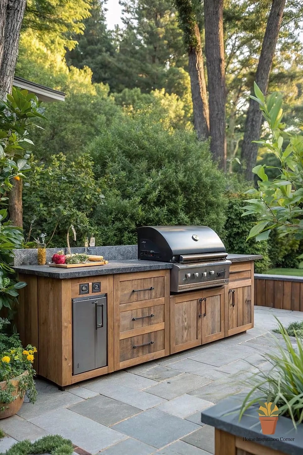 Adding a Wood-Accented Grill Island