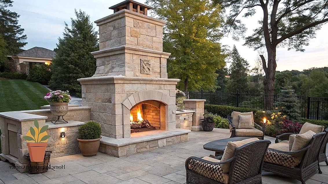10 Outdoor Patio Decor Makeovers That Look Incredibly Expensive 9 Add an Outdoor Fireplace or Fire Pit Feature