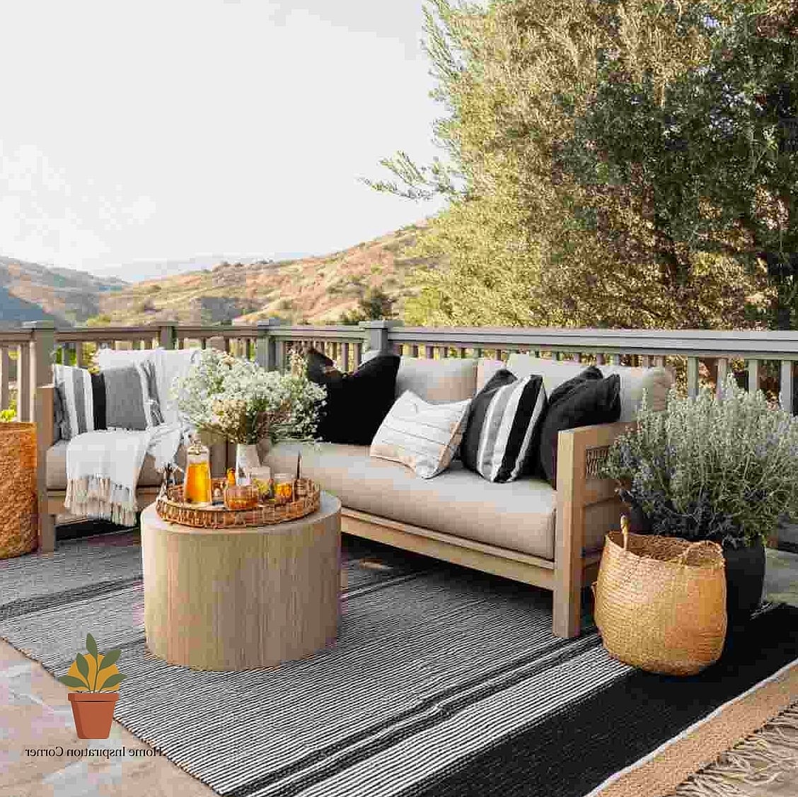 Add an Outdoor Rug Layered with a Jute Base
