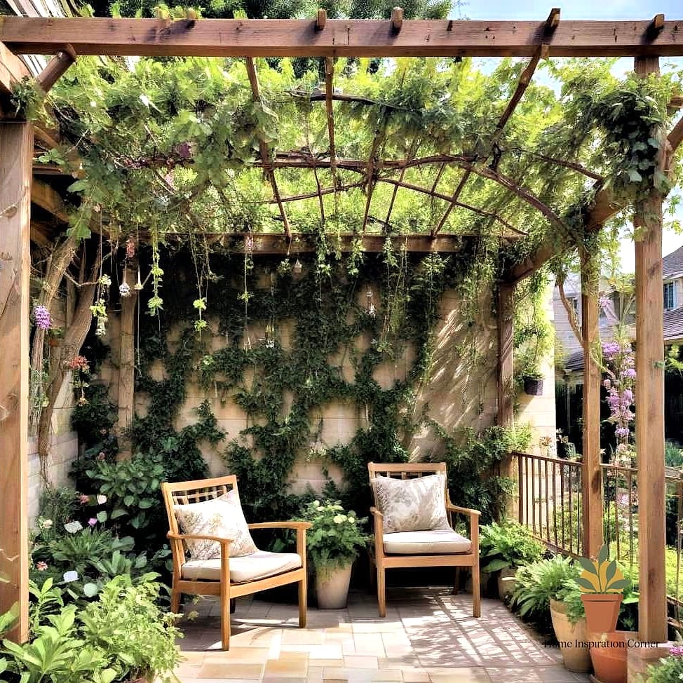 Add a Pergola with Climbing Vines