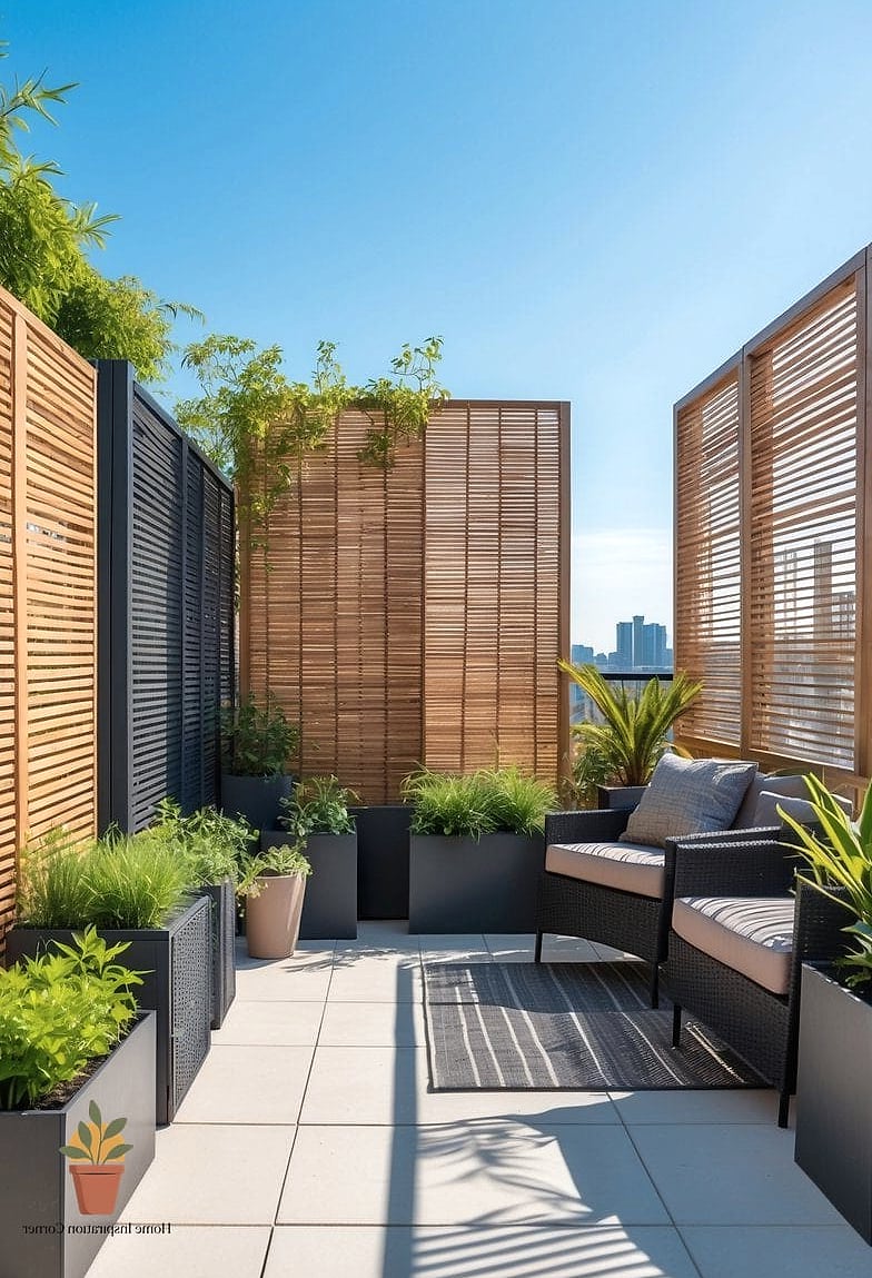 Add a Privacy Screen with Planters Built In
