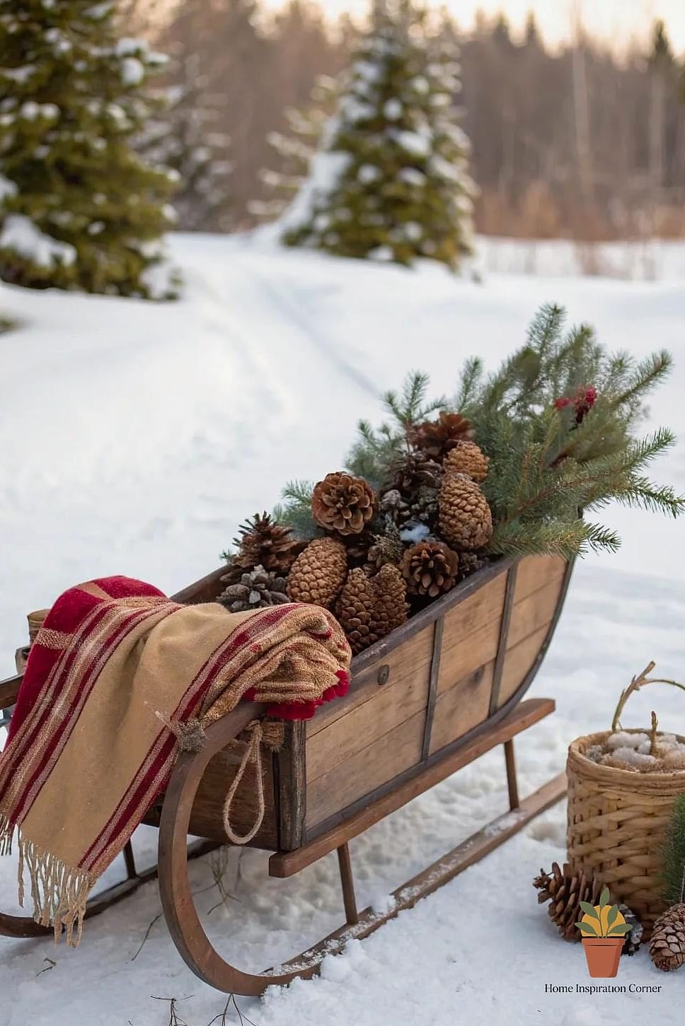 Add a Rustic Sled or Sleigh as a Focal Point