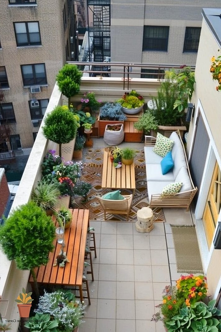 16 Patio Decorating Ideas Apartment Ideas That Are Both Stylish and Practical 11 Add a Small Outdoor Rug Runner Near the Door