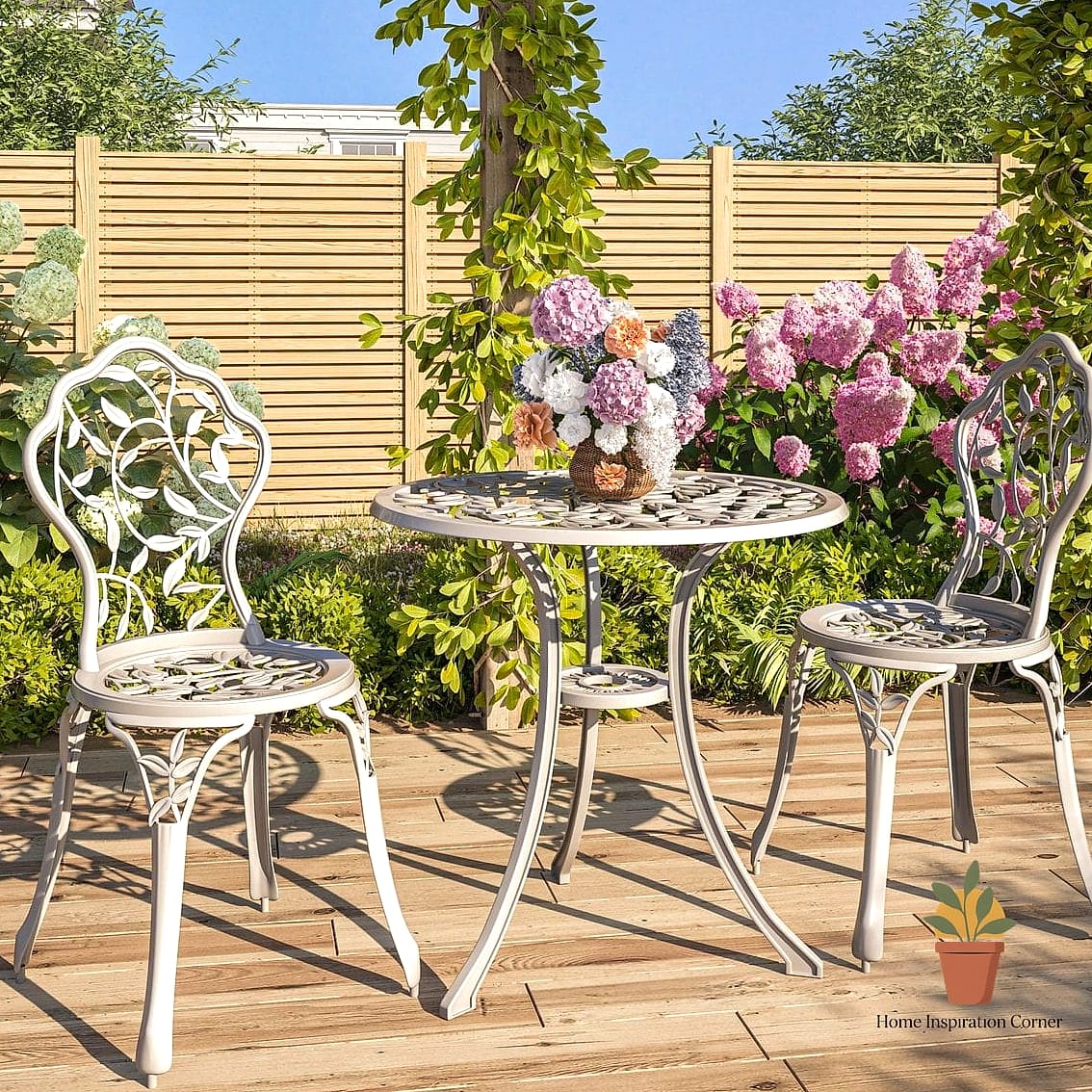 Add a Small Bistro Set in a Warm Wood Tone
