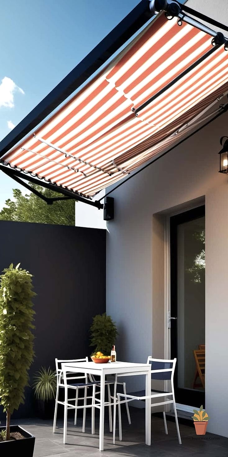 Add a Striped Awning or Shade Sail