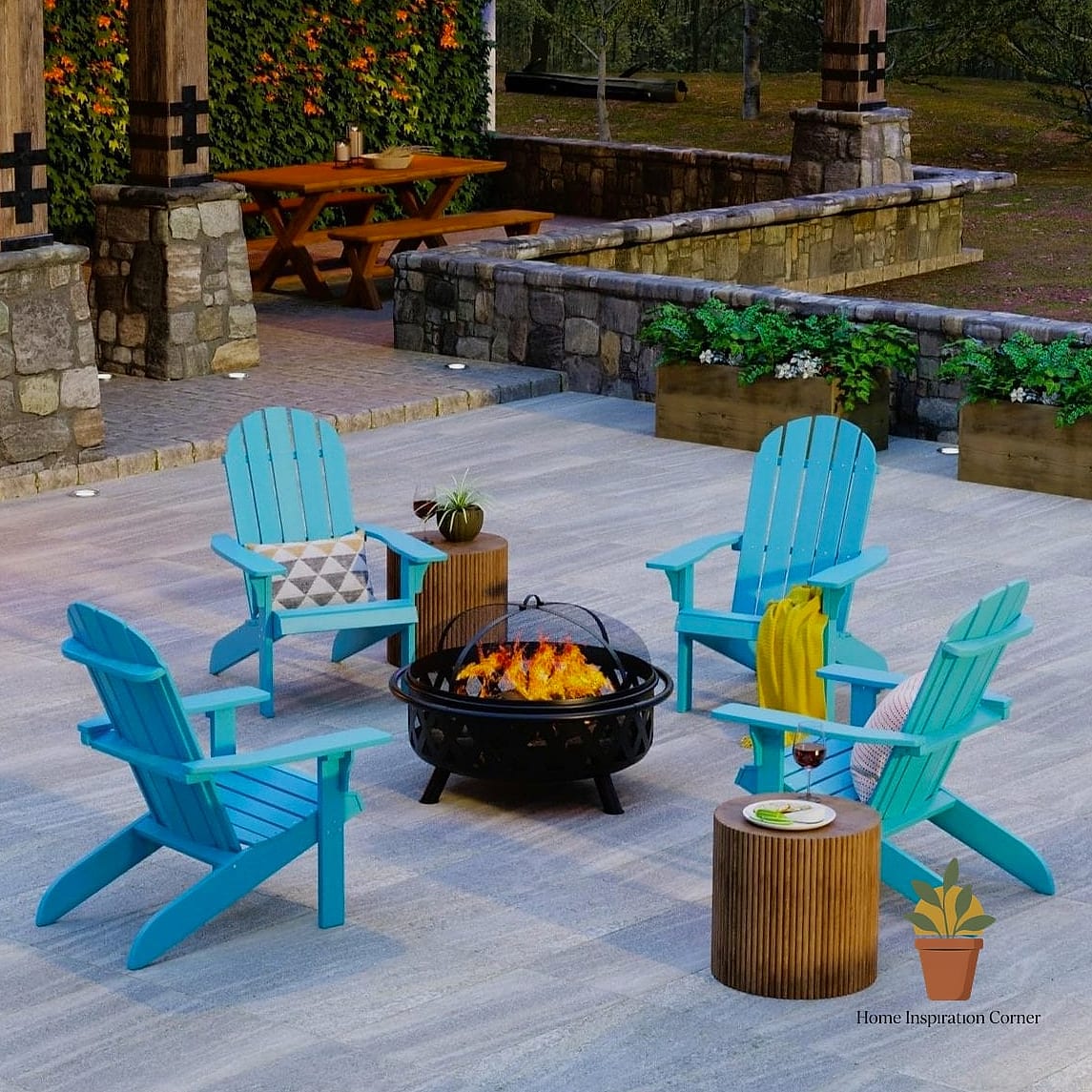 Adirondack Chairs Around a Fire Bowl