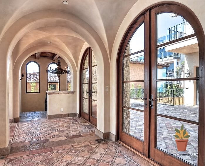 Arched French Doors for a Mediterranean Feel
