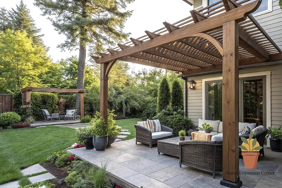 Attached Pergola Off the Back of the House