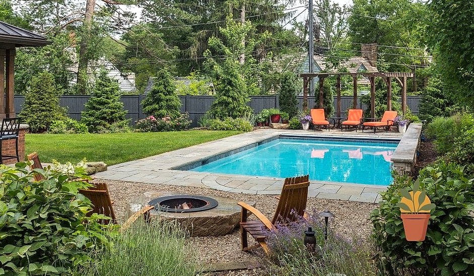 Backyard Pool with Natural Stone Coping