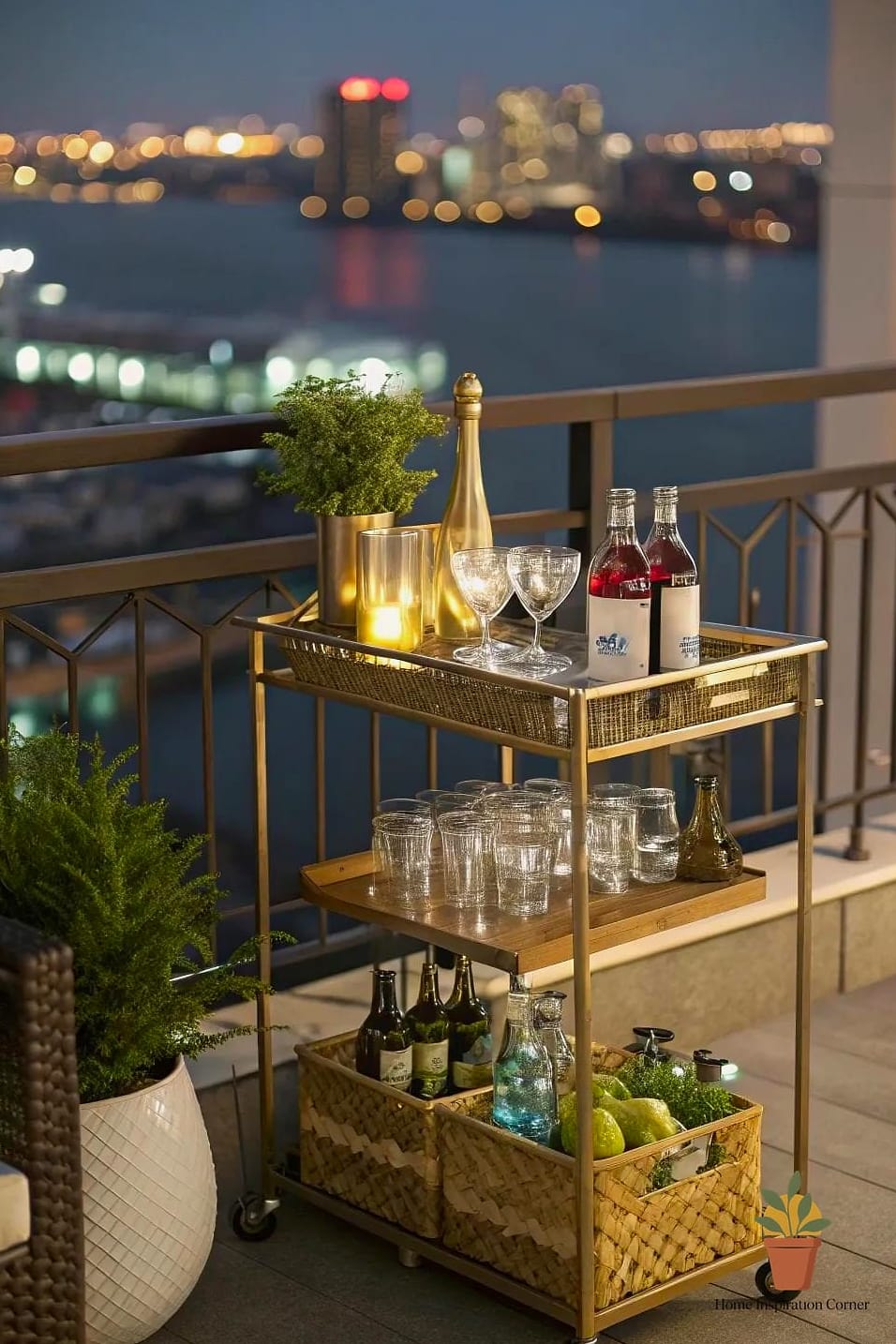 Balcony Bar Cart or Drink Station