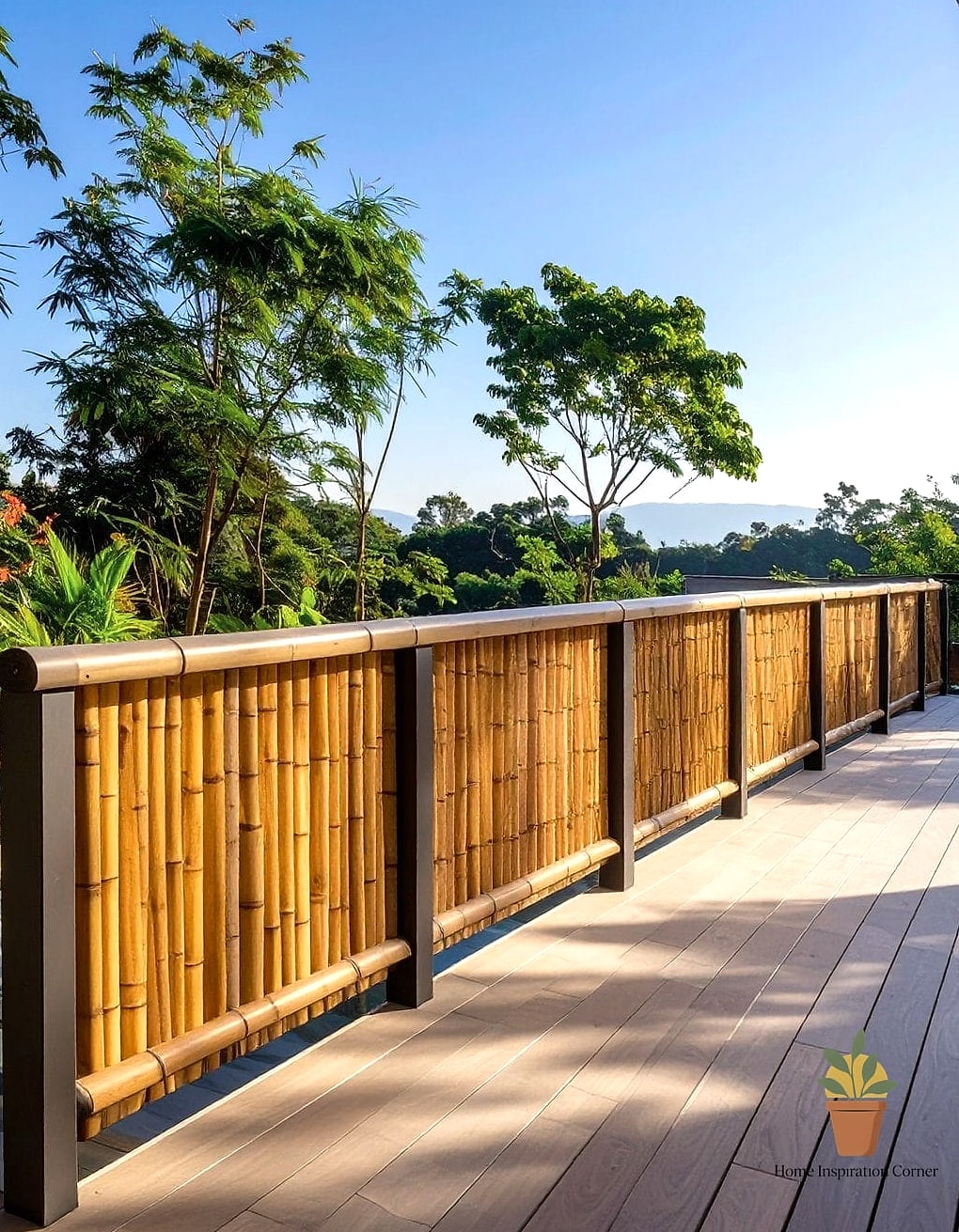 15 Creative Patio Railing Ideas Ideas You Haven't Seen Before 9 Bamboo Panel Railing